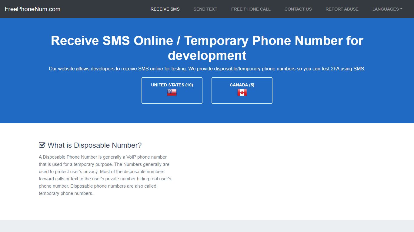 Receive SMS Online | Temporary Phone Number